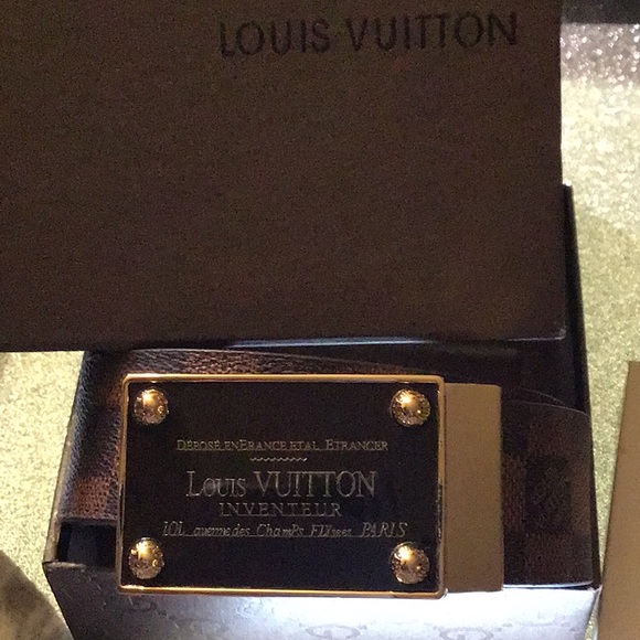 Louis Vuitton inventeur men’s belt in black buckle - Picture 1 of 3
